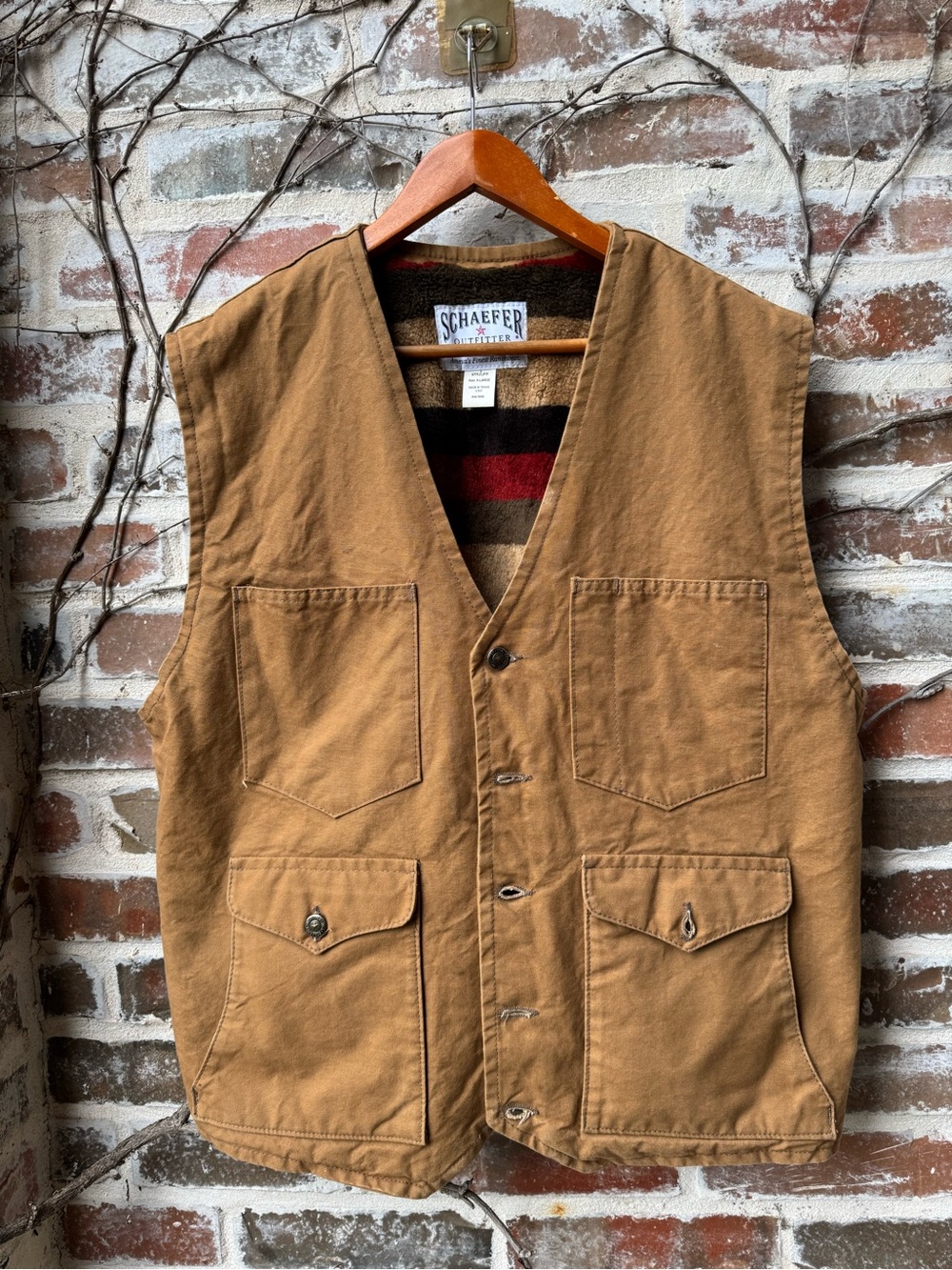 Schaefer Outfitter Style 319 Reversible Canvas Blanket Western Vest XL